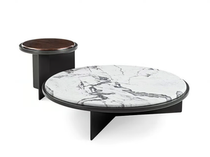 SENSEI - Round low wooden coffee table - Coffee table by Gallotti&Radice
