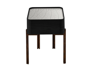 TWELVE C - Square ash bedside table with drawers - Side table by Gallotti&Radice