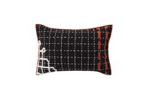 BANDAS D - Rectangular hand embroidered wool cushion - Accessories by GAN