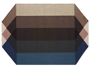DIAMOND BLUE-BROWN - Recycled PET rug with geometric shapes - Rug by GAN