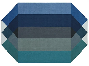 DIAMOND BLUE-GREEN - Recycled PET rug with geometric shapes - Rug by GAN