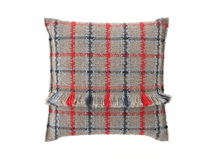 GARDEN LAYERS BLUE - Square tartan outdoor polypropylene cushion - Accessories by GAN