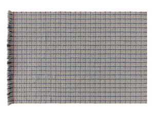 GARDEN LAYERS CHECKS. BLUE - Rectangular polypropylene outdoor rugs with geometric shapes - Rug by GAN