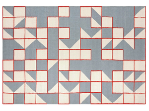 MODICA BLUE - Rectangular handmade wool rug with geometric shapes - Rug by GAN