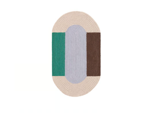 MONO BLUE - Oval wool rug - Rug by GAN