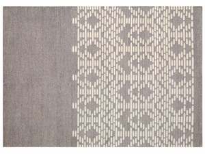 THAY GREY - Rectangular handmade wool rug with geometric shapes - Rug by GAN