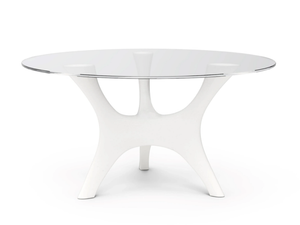 KOSMOS - Fiberglass garden table with tempered glass top - Table by GANSK