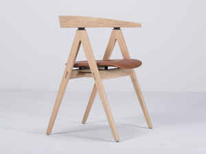 AVA - Upholstered leather chair with armrests open back - Chair by GAZZDA