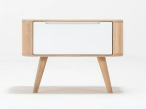 ENA - Rectangular oak bedside table with drawers - Side table by GAZZDA