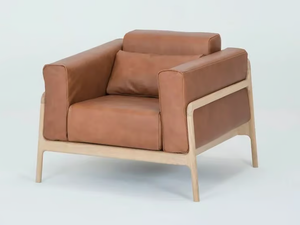 FAWN - Leather armchair with armrests - Armchair by GAZZDA