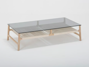 FAWN - Low rectangular wood and glass coffee table - Coffee table by GAZZDA