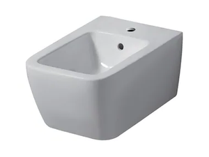 ICON SQUARE - Wall-hung Vitreous China bidet with overflow - Toilet seat by Geberit