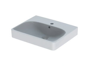 SMYLE SQUARE - Vitreous China handrinse basin with overflow - Washbasin by Geberit