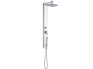 STYLE 00 - Wall-mounted Glass and Stainless Steel shower panel with hand shower - Shower panel by GEDY