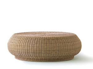 BOLLA 15 - Round low woven wicker coffee table - Styling by Gervasoni