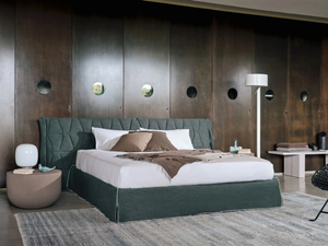 GEM - Upholstered double bed with removable cover - Bed frame by Gervasoni