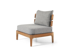 MEDITERRANEO 01 - Teak garden armchair with removable cover - Styling by Gervasoni