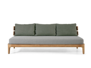MEDITERRANEO 04 - 3 seater teak sofa with removable cover - Styling by Gervasoni