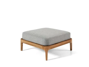 MEDITERRANEO 11 - Teak garden pouf with removable cover - Styling by Gervasoni