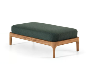 MEDITERRANEO 13 - Teak garden pouf with removable cover - Styling by Gervasoni