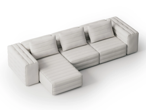 SAMET A - 3 seater modular fabric sofa with chaise longue - Styling by Gervasoni
