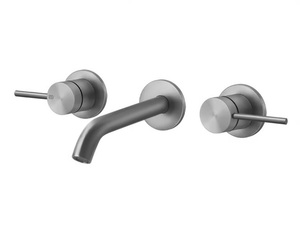 FLESSA - 3 hole wall-mounted stainless steel washbasin mixer - Tap by Gessi