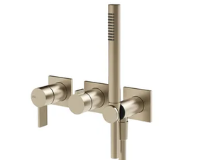 INVERSO RIGATO - Chromed brass shower mixer with hand shower - Shower by Gessi