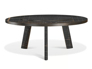 NATIVE - Round Sahara Noir marble table with Lazy Susan - Table by GHIDINI1961