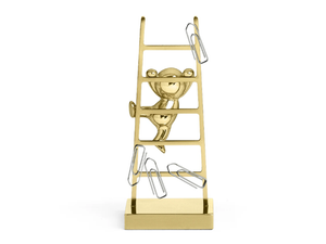 OMINI - THE CLIMBER CLIPS HOLDER - Brass paper clips holder - Accessories by GHIDINI1961