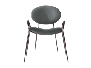 EFFIMERA - Upholstered leather chair with armrests - Chair by Gianfranco Ferré Home