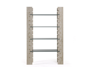 FITZROY - Travertine and glass bookcase - Cabinet by Gianfranco Ferré Home