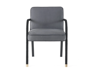 LOOP - Upholstered leather chair with armrests - Chair by Gianfranco Ferré Home