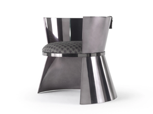 PEARL - Upholstered leather easy chair with armrests - Armchair by Gianfranco Ferré Home