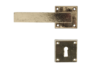 LISCIA - Bronze door handle on rose with lock - Finishes accessories by GIARA ART DESIGN-BRONZE
