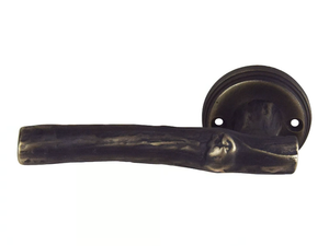TRONCO - Bronze door handle on rose - Finishes accessories by GIARA ART DESIGN-BRONZE
