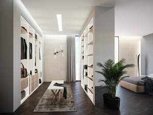 CA09 - Sectional wooden walk-in wardrobe with integrated lighting - wardrobe by Giessegi