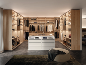 CA12 - Corner wooden walk-in wardrobe with integrated lighting - wardrobe by Giessegi