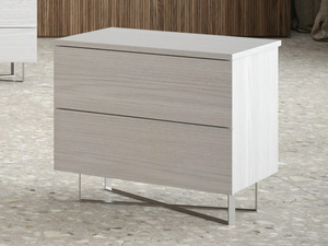 CAIRO - Rectangular wooden bedside table with drawers - Side table by Giessegi