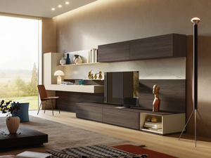 LV714 - Storage wall with secretary desk - Cabinet by Giessegi