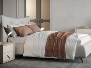 MARGOT - Leather storage bed with upholstered headboard - Bed frame by Giessegi