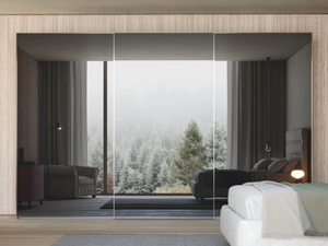 MASTER D - Mirrored built-in wooden wardrobe and sliding doors - wardrobe by Giessegi
