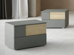 OSLO - Rectangular wooden bedside table with drawers - Side table by Giessegi