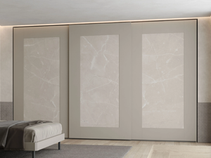 WINDOW - Built-in wooden wardrobe with sliding doors with built-in TV - wardrobe by Giessegi