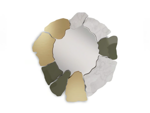 ISLET - Mirror with lacquered frame in Carrara marble and brass - Accessories by Ginger & Jagger