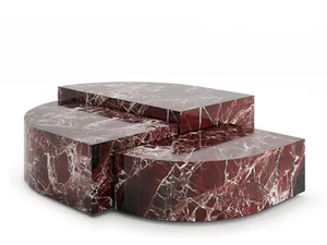 STRATA - Lepanto red marble coffee table - Coffee table by Ginger & Jagger