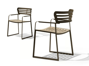 GEA - Sled base garden chair with armrests - Chair by Giorgetti