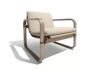 LOOP - Contemporary style upholstered garden ash easy chair with armrests - Armchair by Giorgetti