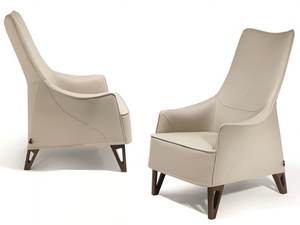 MOBIUS - Bergere leather armchair with armrests - Armchair by Giorgetti