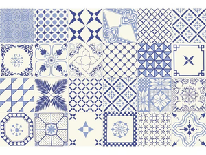 MACRAMÈ BLU - Handmade ceramic wall tiles - Wall tile-stone-brick by Giovanni De Maio