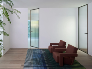 ALADIN DUO SWING PLAIN - Hinged flush-fitting crystal door - Door by Glas Italia